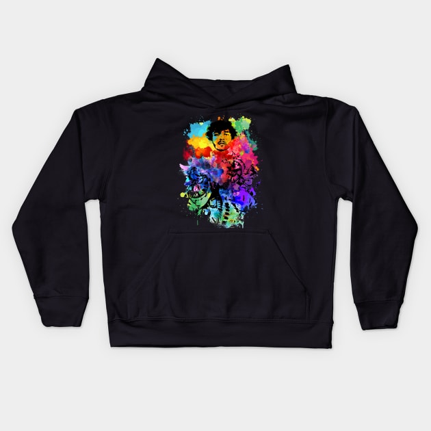 Jackman Thomas Harlow - Watercolour Art Styles Kids Hoodie by sgregory project